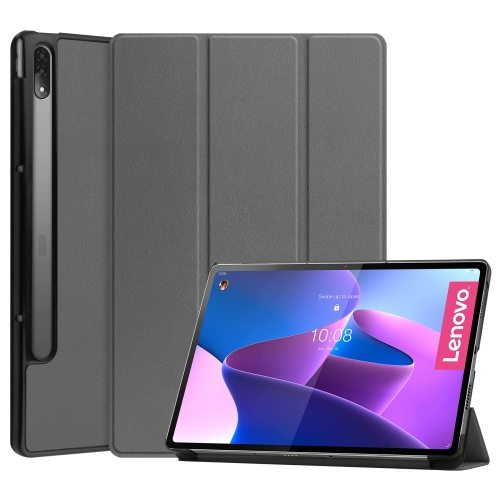 LEATHER Flip tok Lenovo Tab P12 Pro -hoz szürke akciós termékkép 1