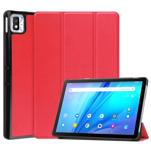 LEATHER Flip tok TCL TAB 10S piros akciós termékkép 1