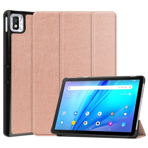 LEATHER Flip tok TCL TAB 10S rózsaszín arany színhez akciós termékkép 1