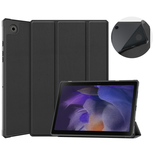 LEATHER Samsung Galaxy Tab A8 flip tok (SM-X205 / SM-X200) fekete akciós termékkép 1