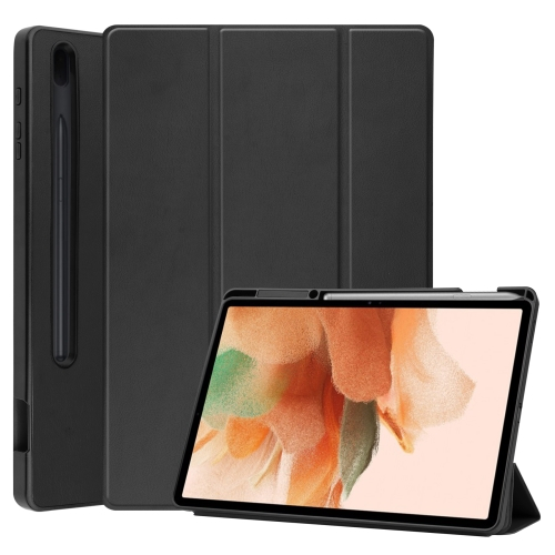 LEATHER Flip tok Samsung Galaxy Tab S8+ / S7+ / S7 FE fekete akciós termékkép 1