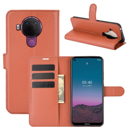 LITCHI Védőburkolat Nokia 5.4 barna termék 2. képe