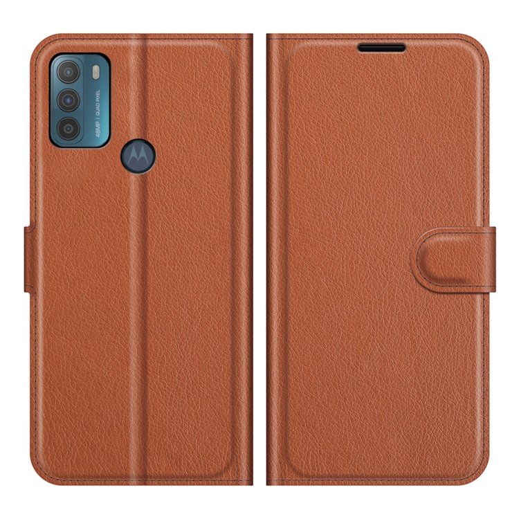 LITCHI Motorola Moto G50 védőburkolat barna akciós termékkép 1