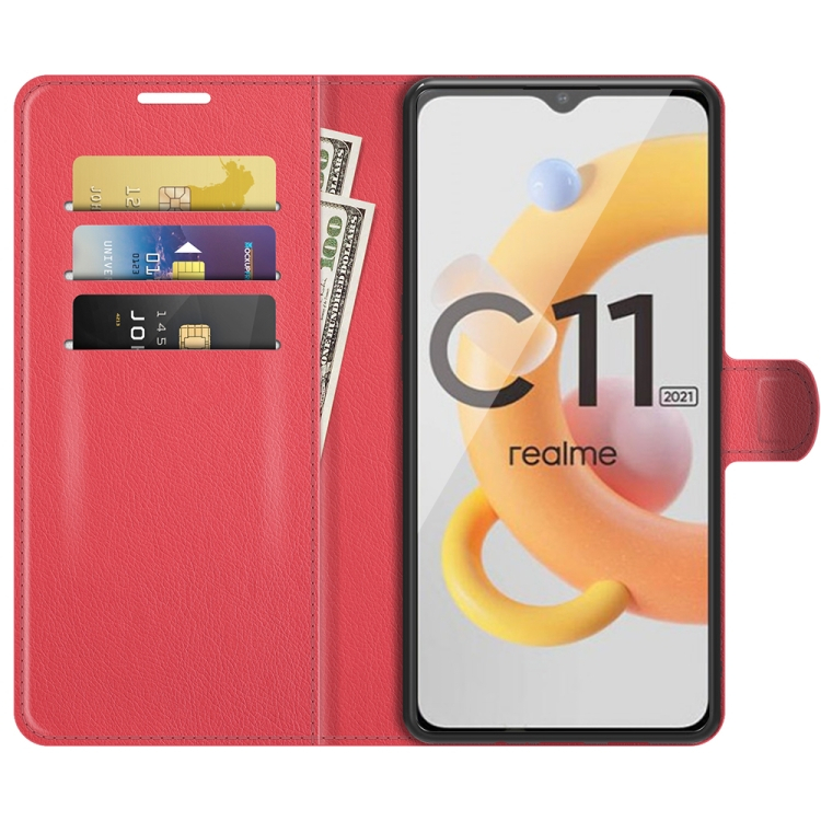 LITCHI védőburkolat Realme C11 2021 piros termék 2. képe