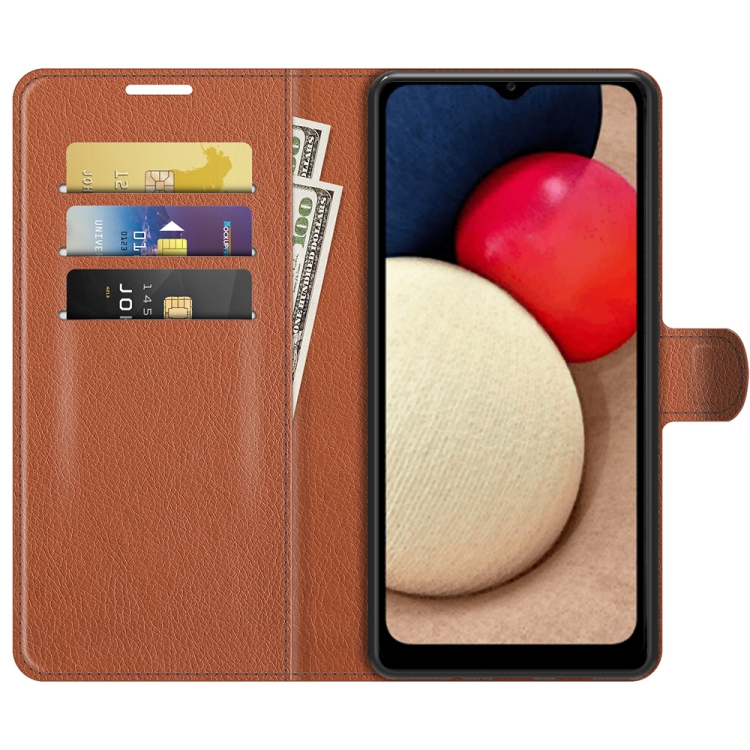 LITCHI Védőburkolat Samsung Galaxy A03s barna termék 2. képe