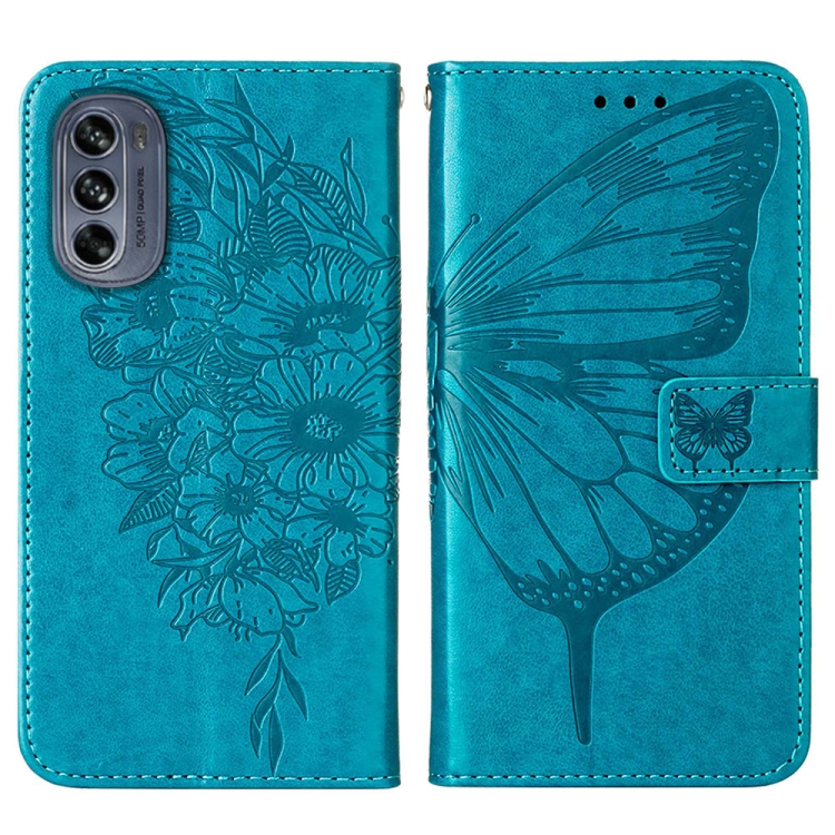 ART BUTTERFLY Pénztárcahuzat Motorola Moto G62 5G kék akciós termékkép 1