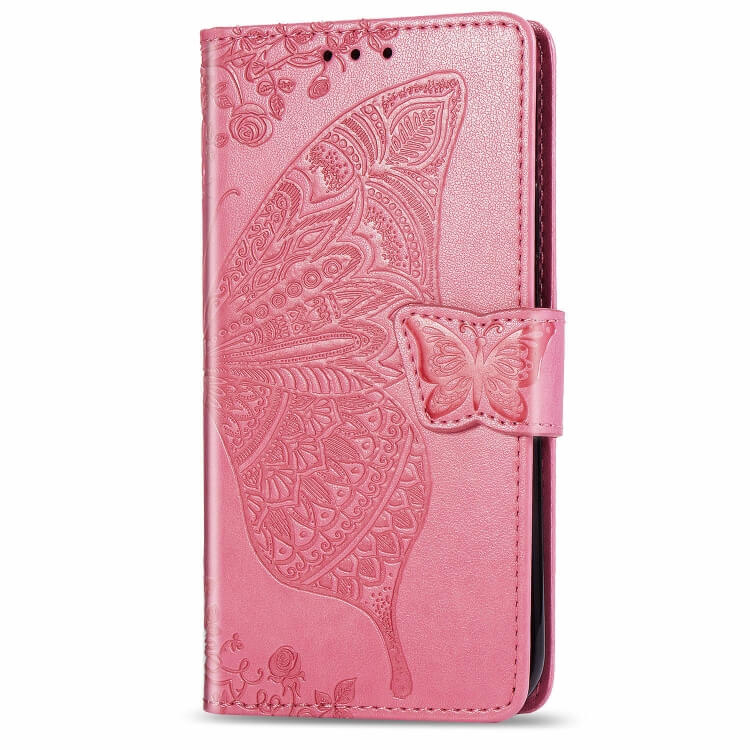ART Peňaženkový kryt Motorola Moto One Action BUTTERFLY  ružový akciós termékkép 1