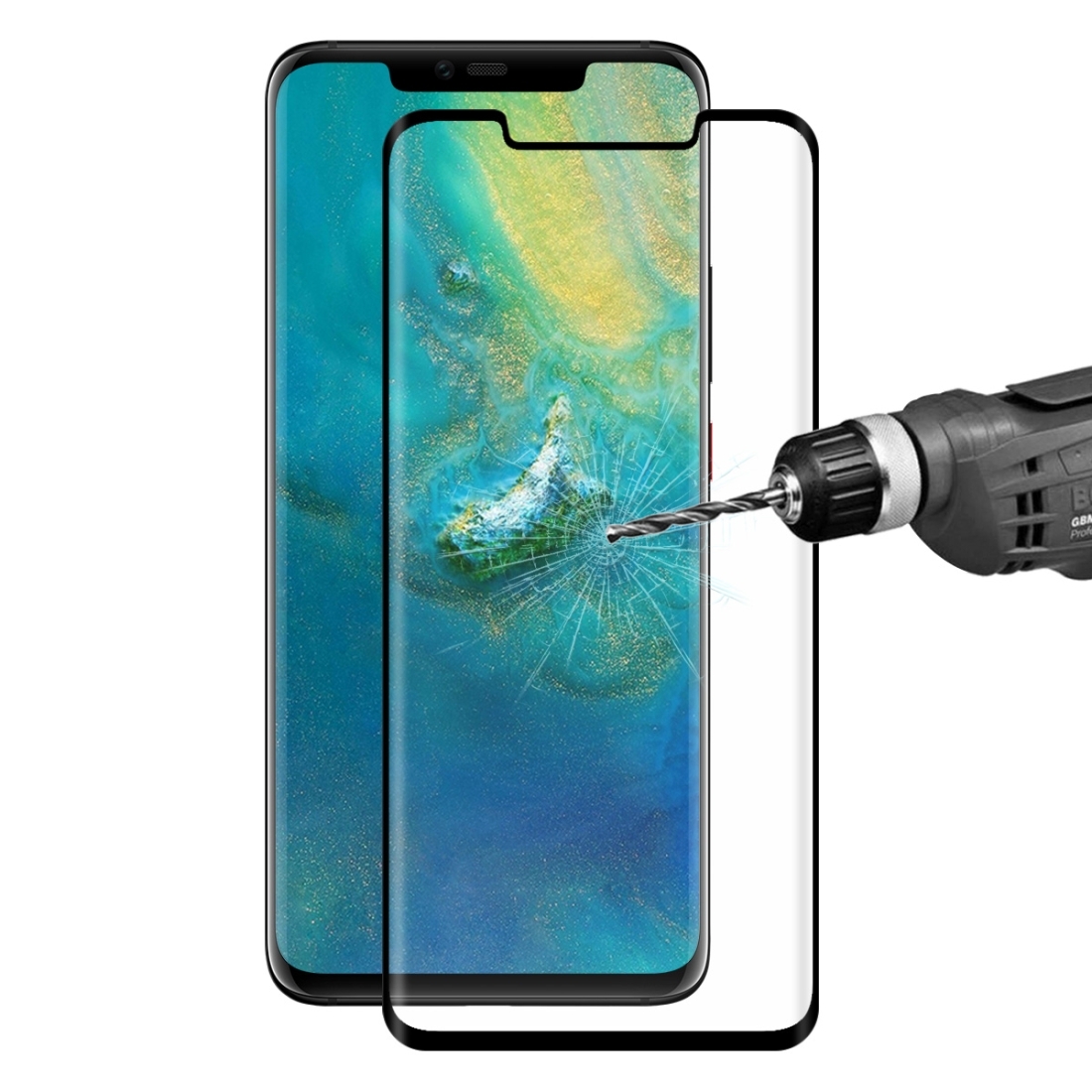 3D Edzett üveg Huawei Mate 20 Pro fekete termék 2. képe