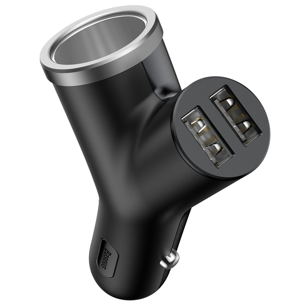 Baseus Y-Type autós töltő 2x USB fekete