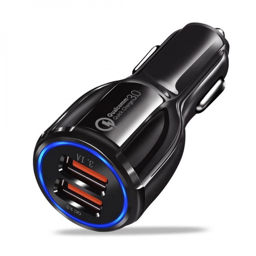 WOZINSKY WCC-02 Autós töltő 2X USB Quick Charge 3.0 fekete akciós termékkép 1