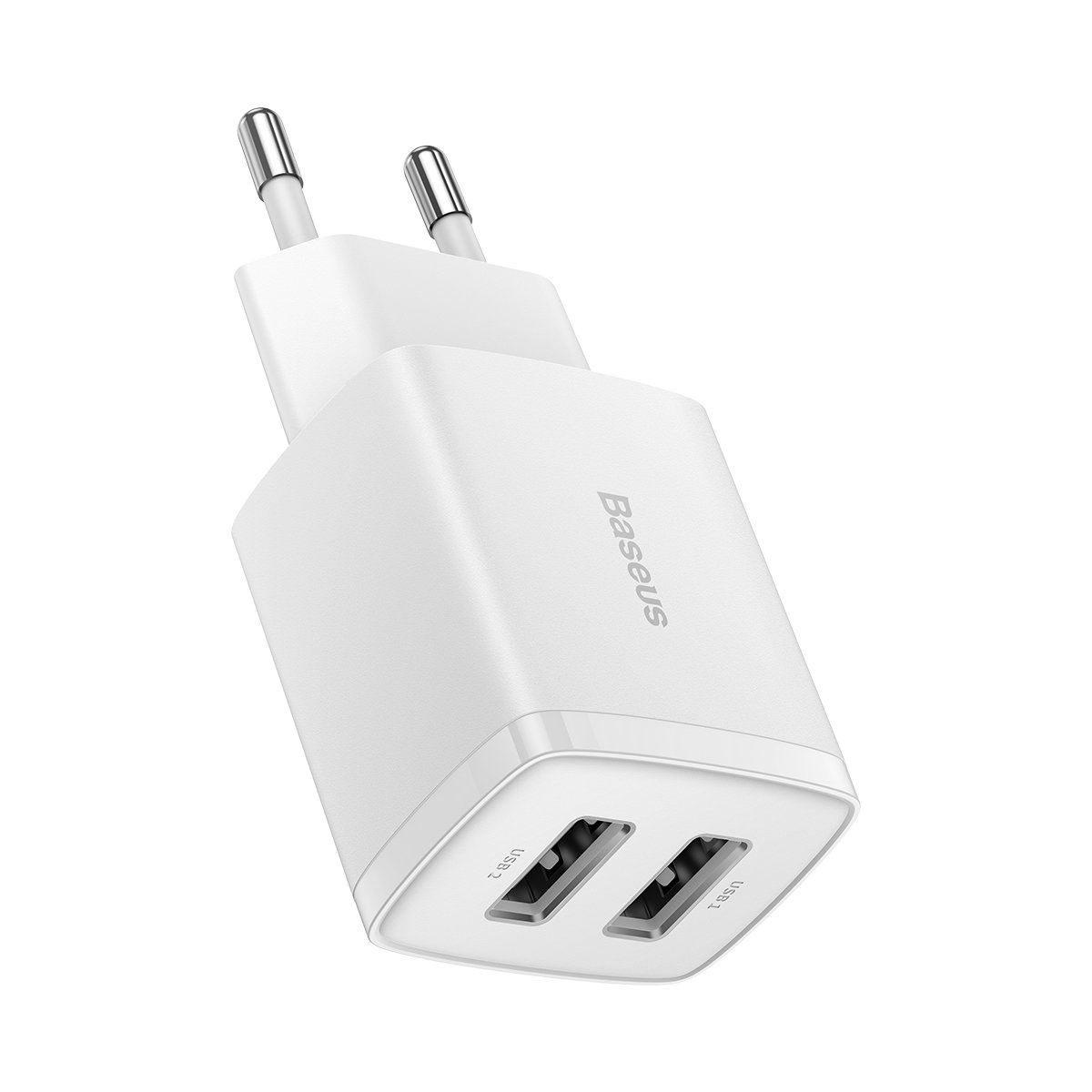 BASEUS 2U 10W Mobiltelefon töltő 2x USB fehér