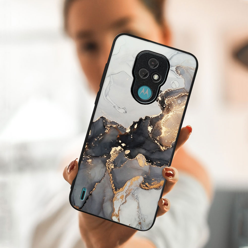 PROTEMIO MY ART Védőtok Motorola Moto E7 GREY MARBLE (140) termék 2. képe