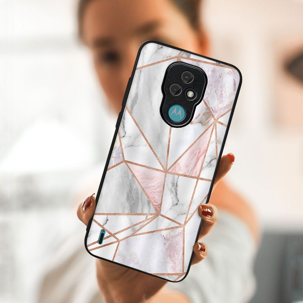 PROTEMIO MY ART Védőtok Motorola Moto E7 PINK MARBLE (143) termék 2. képe