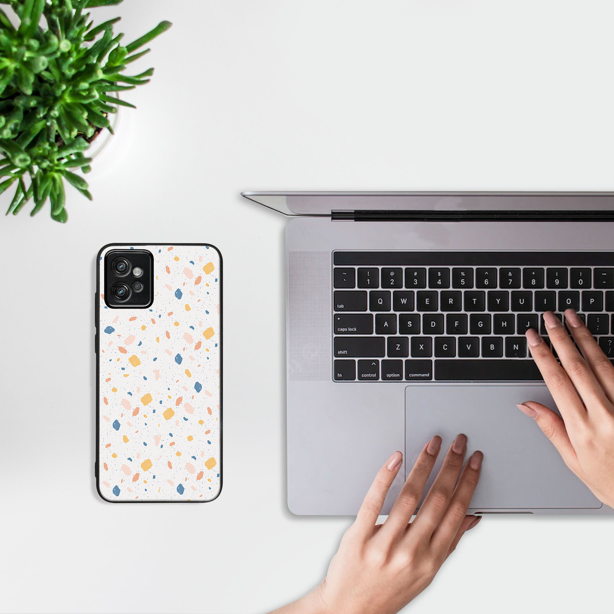 PROTEMIO MY ART Védőtok Motorola Moto G32 ORANGE TERRAZZO (165) termék 2. képe