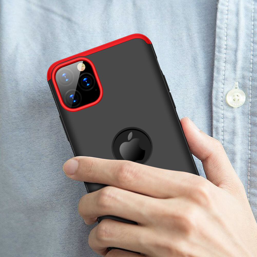 360° védőburkolat iPhone 11 Pro Max fekete-piros termék 2. képe