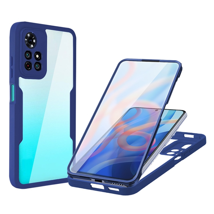 DUAL Kétoldalas burkolat fóliával Xiaomi Poco M4 Pro 5G / Redmi Note 11S 5G kék akciós termékkép 1