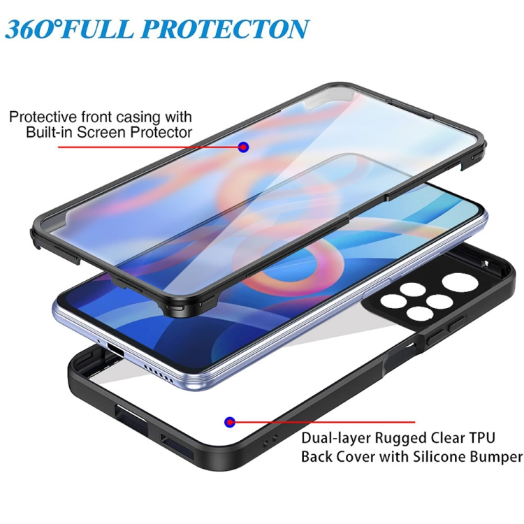 DUAL Kétoldalas burkolat fóliával Xiaomi Poco M4 Pro 5G / Redmi Note 11S 5G kék termék 2. képe