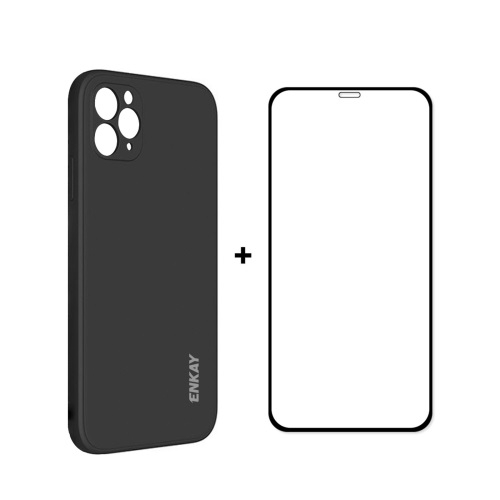 ENKAY borító + 3D üveg Apple iPhone 11 Pro fekete akciós termékkép 1