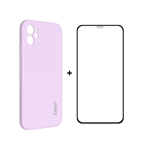 ENKAY tok + 3D üveg Apple iPhone 12 mini lila akciós termékkép 1