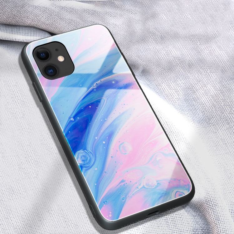 GLASS Védőburkolat Apple iPhone 12 mini kék-rózsaszín termék 2. képe