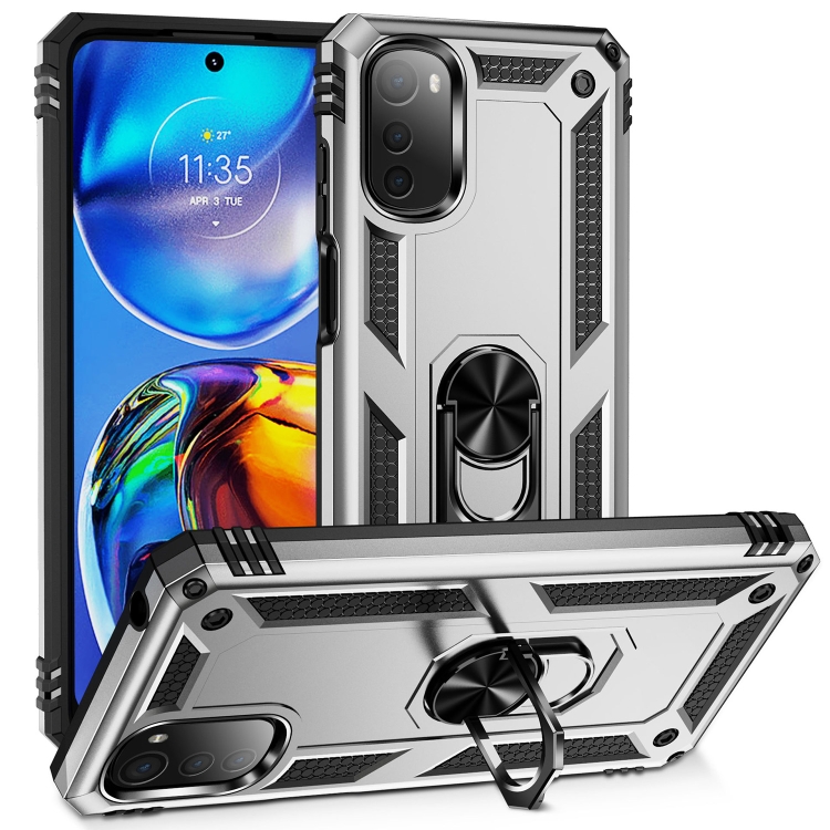 RING Borító tartóval Motorola Moto E32 / E32s ezüsthöz akciós termékkép 1