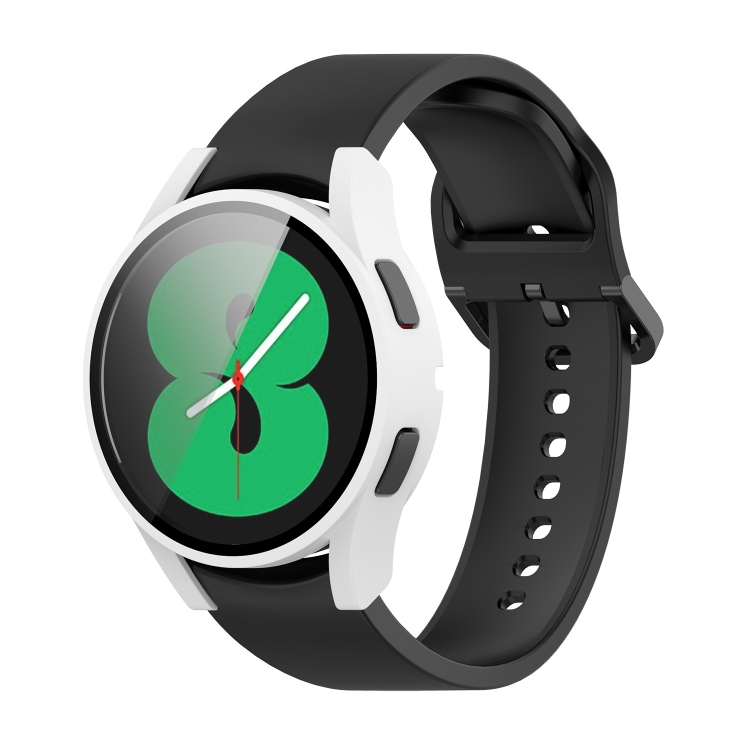 Edzett üveggel ellátott védőburkolat Samsung Galaxy Watch 4 44mm fehér akciós termékkép 1