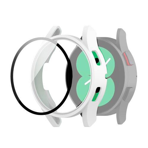 Edzett üveggel ellátott védőburkolat Samsung Galaxy Watch 4 44mm fehér termék 2. képe
