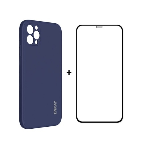 ENKAY Cover + 3D üveg Apple iPhone 12 Pro Max sötétkék akciós termékkép 1
