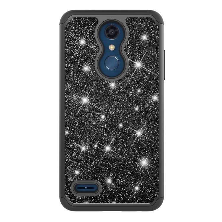 Glitter Powder Ochranný Gumi Obal LG K30 čierny termék 2. képe