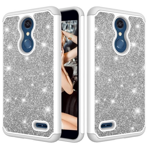 Glitter Powder Ochranný Gumi Obal LG K30 strieborný termék 2. képe