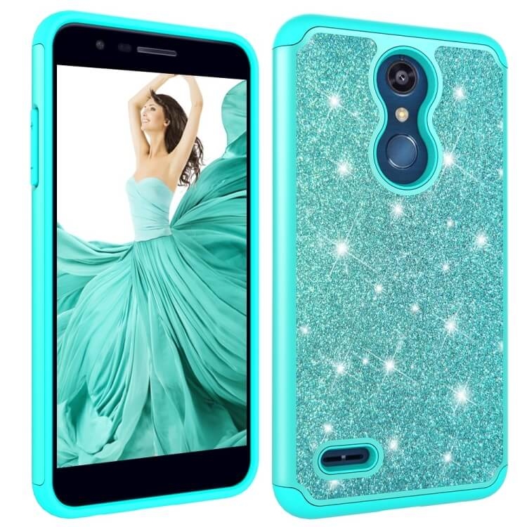 Glitter Powder Ochranný Gumi Obal LG K30 zelený akciós termékkép 1