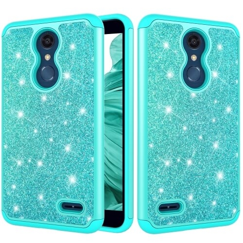 Glitter Powder Ochranný Gumi Obal LG K30 zelený termék 2. képe