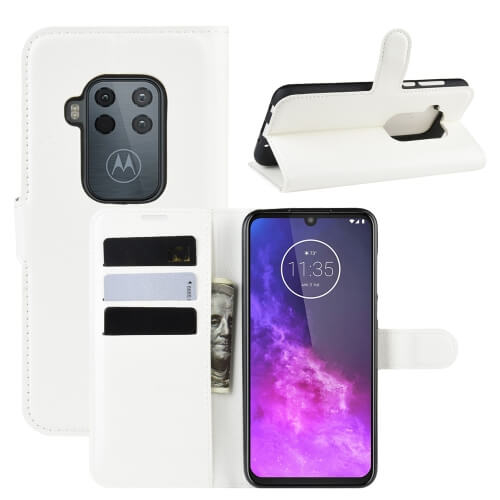 LITCHI Peňaženkové puzdro Motorola One Zoom biele akciós termékkép 1