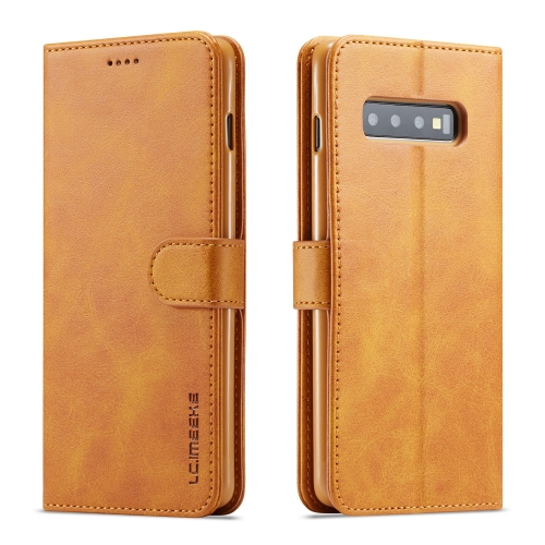 IMEEKE Wallet tok Samsung Galaxy S10 Plus világosbarna akciós termékkép 1