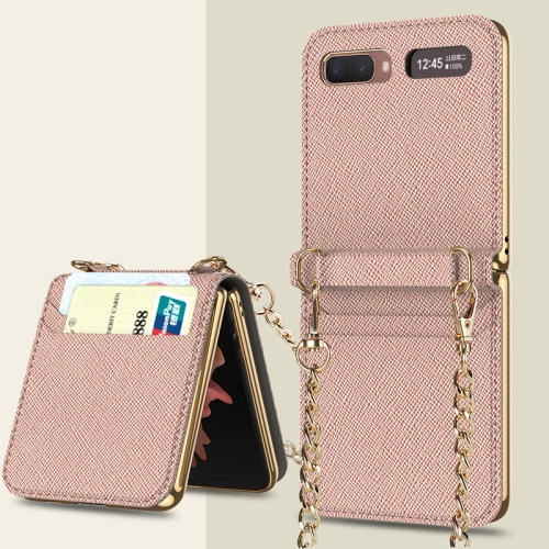 GKK CARD borító lánccal Samsung Galaxy Z Flip rózsaszín akciós termékkép 1