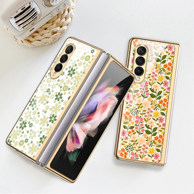 GKK GLASS Védőburkolat Samsung Galaxy Z Fold 3 5G GREEN FLORA L termék 2. képe
