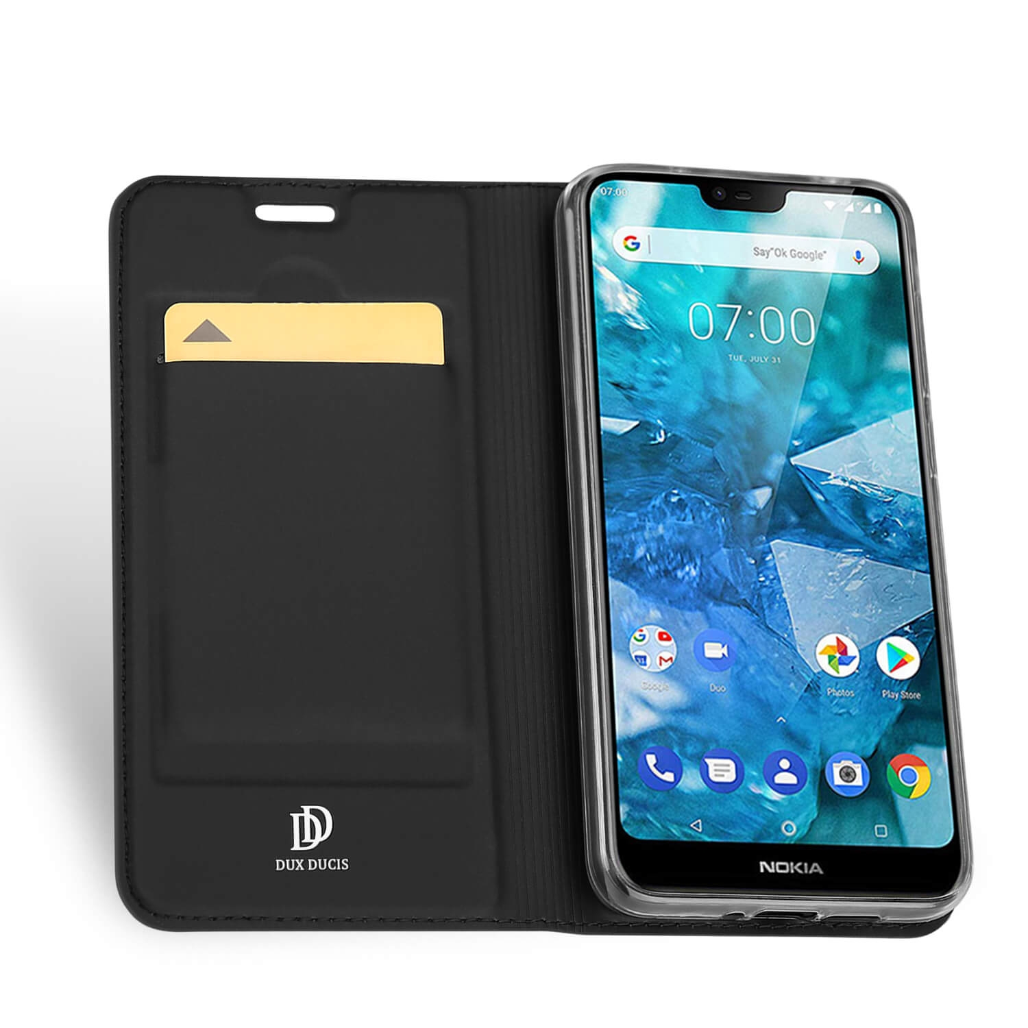 DUX Peňaženkový kryt Nokia 7.1 čierny termék 2. képe