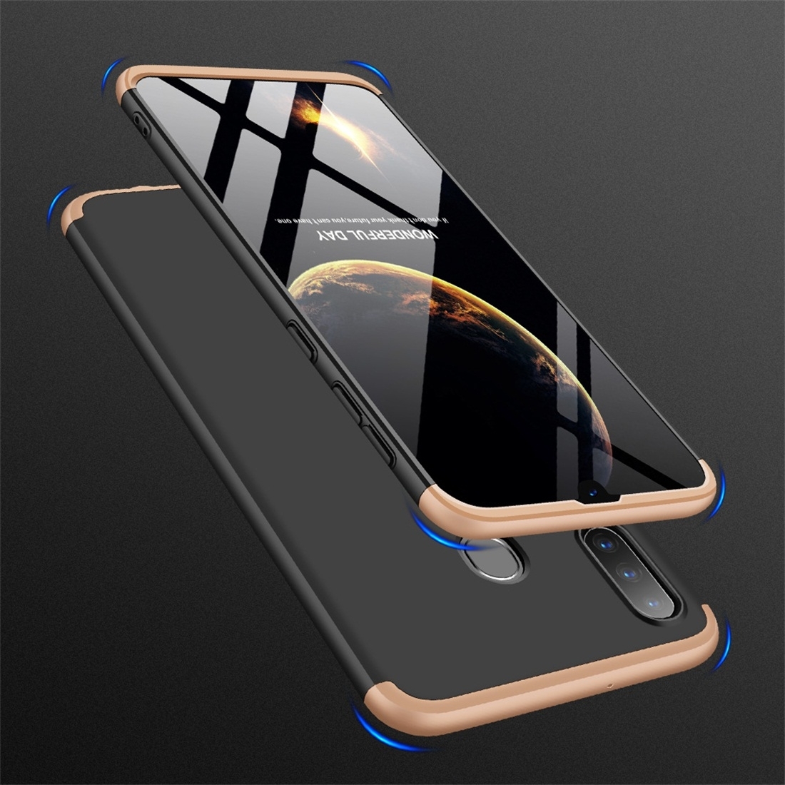 360° Samsung Galaxy A30 védőtok fekete-arany akciós termékkép 1