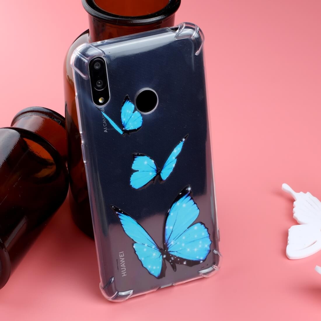 ART TPU Kryt Huawei Y7 2019 / Y7 Prime 2019 BLUE BUTTERFLY termék 2. képe