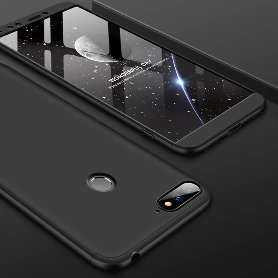360° Ochranný kryt Huawei Y6 Prime 2018 čierny termék 2. képe