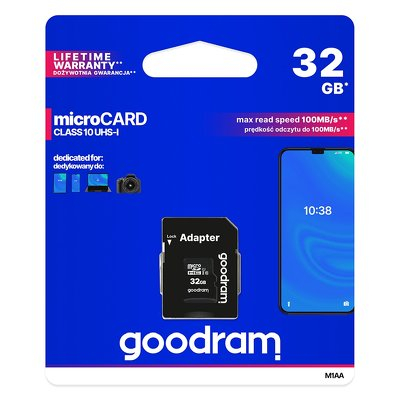 GOODRAM microSDHC 32GB UHS-I memóriakártya + adapter (M1AA-0320R11) akciós termékkép 1