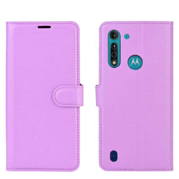 LITCHI Pénztárca borító Motorola Moto G8 Power Lite lila akciós termékkép 1
