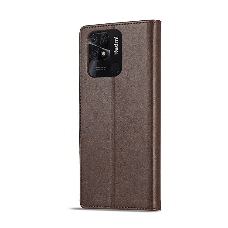 IMEEKE Wallet huzat Xiaomi Redmi 10C sötétbarna termék 2. képe