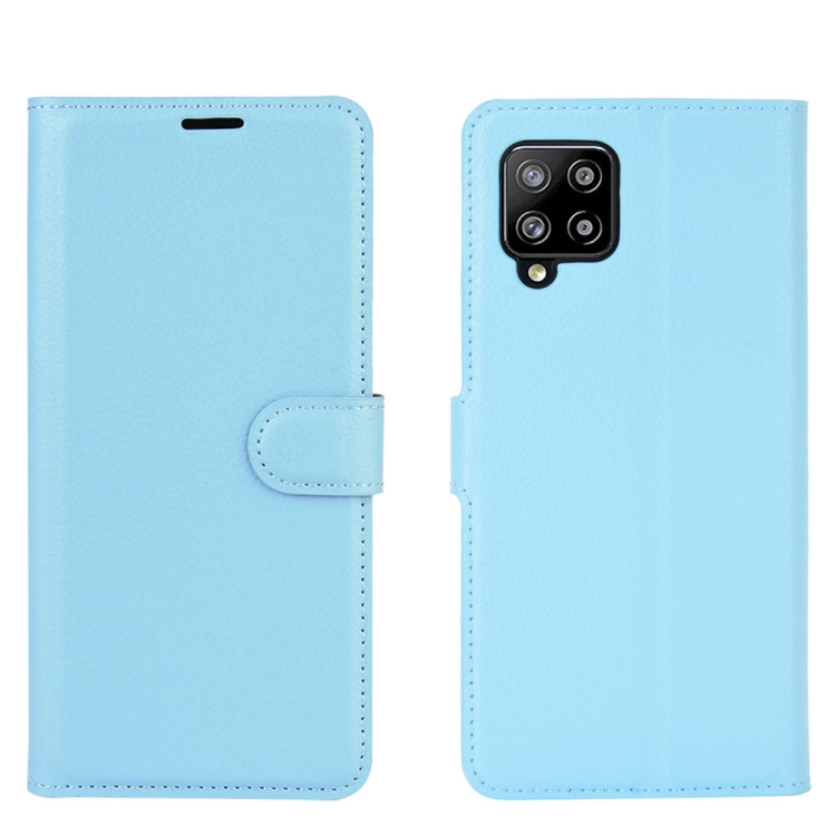 LITCHI Wallet tok Samsung Galaxy A42 5G kék akciós termékkép 1