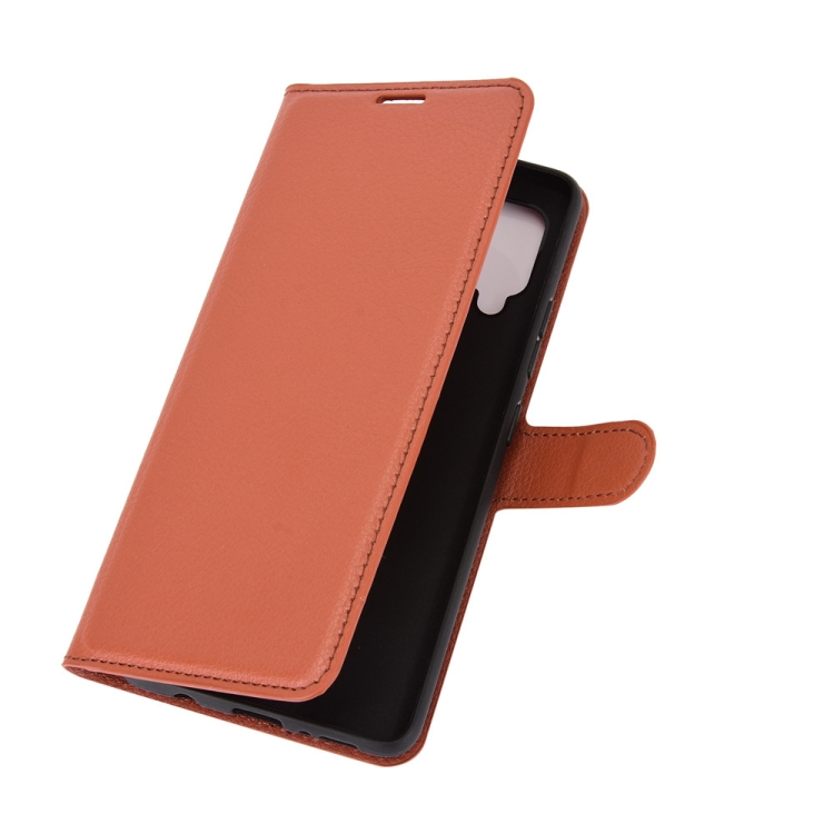 LITCHI Wallet tok Samsung Galaxy A42 5G barna termék 2. képe