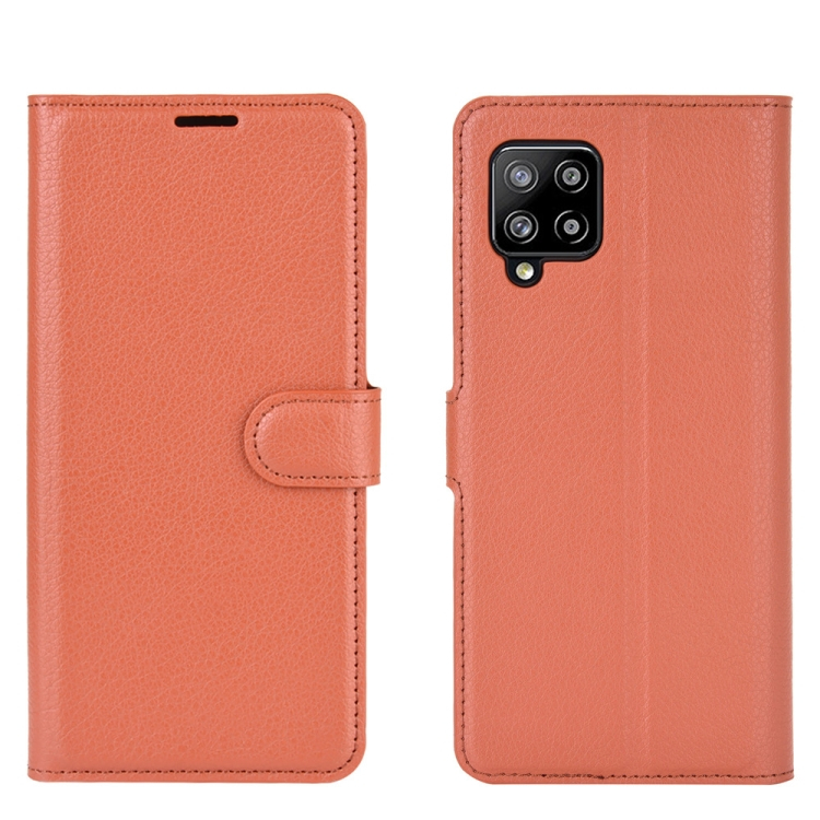 LITCHI Wallet tok Samsung Galaxy A42 5G barna akciós termékkép 1