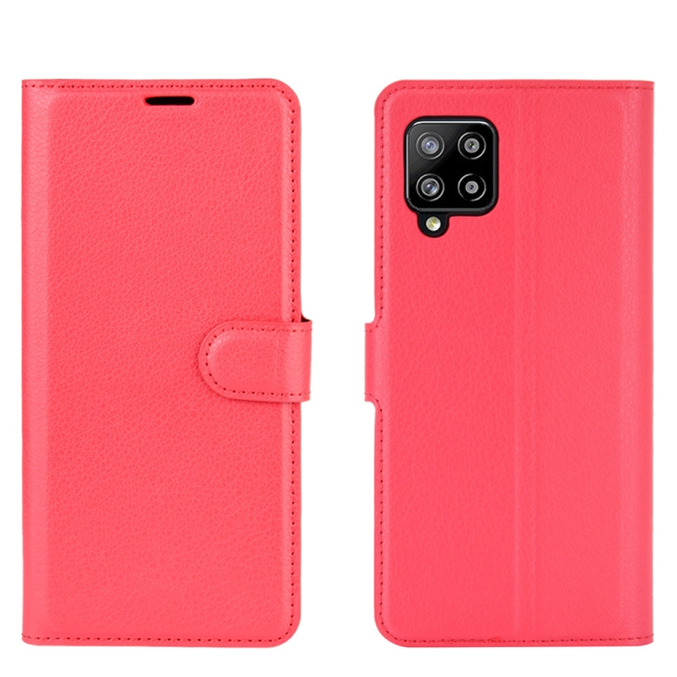 LITCHI Wallet tok Samsung Galaxy A42 5G piros akciós termékkép 1