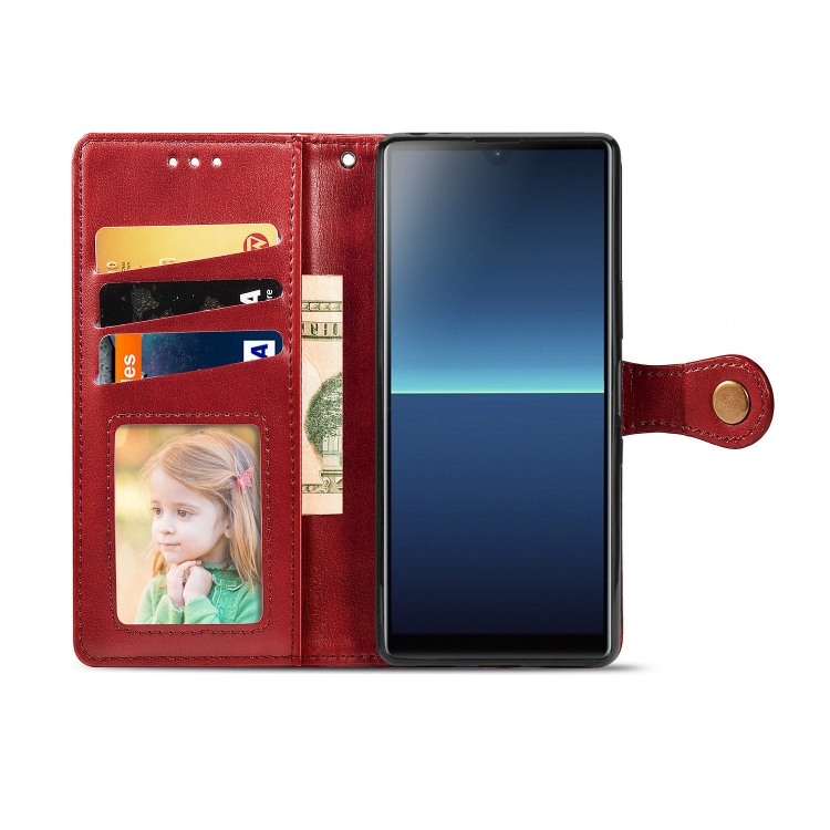 LEATHER BUCKLE Pénztárca tok Sony Xperia L4 piros termék 2. képe