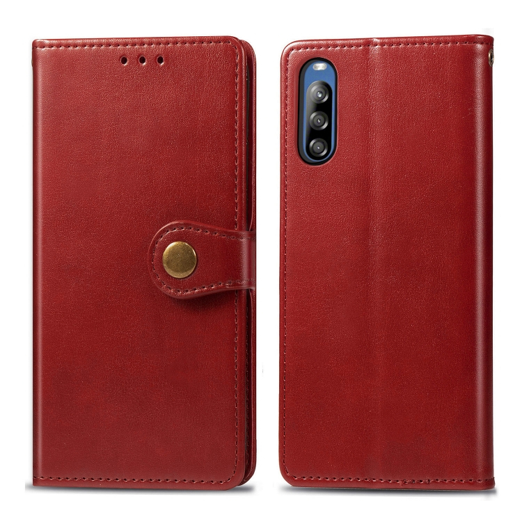 LEATHER BUCKLE Pénztárca tok Sony Xperia L4 piros akciós termékkép 1