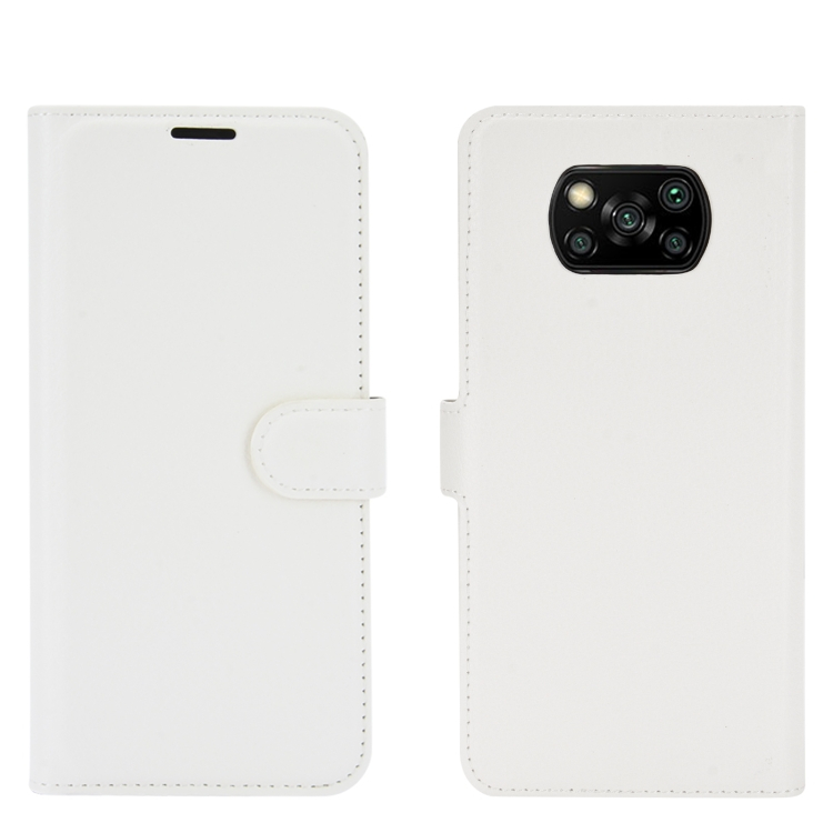 LITCHI Wallet fedél Xiaomi Poco X3 NFC / X3 Pro fehér akciós termékkép 1